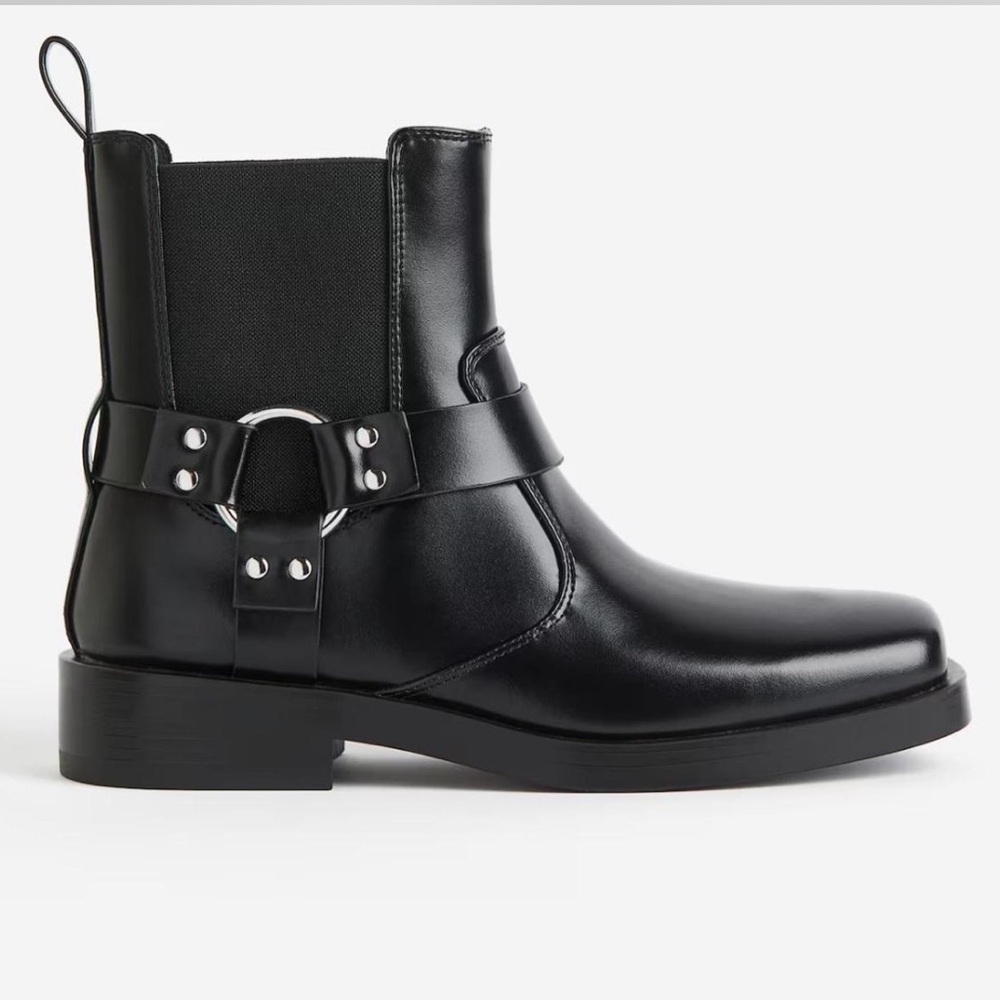 H&M black moto boots